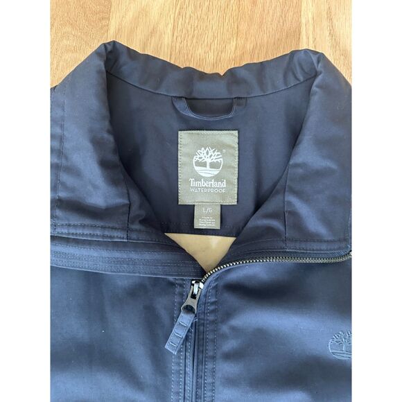 Timberland Dark Navy Blue Waterproof Jacket Rain Coat Outerwear size Large - Picture 3 of 5